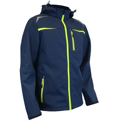 Softshell striukė su ryškiai geltonais užtrauktukais